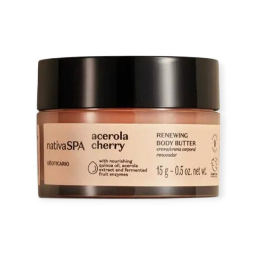 Nativa Spa Acerola Cherry Brazilian Body Butter Mini 15g Vitamin C Hydrating